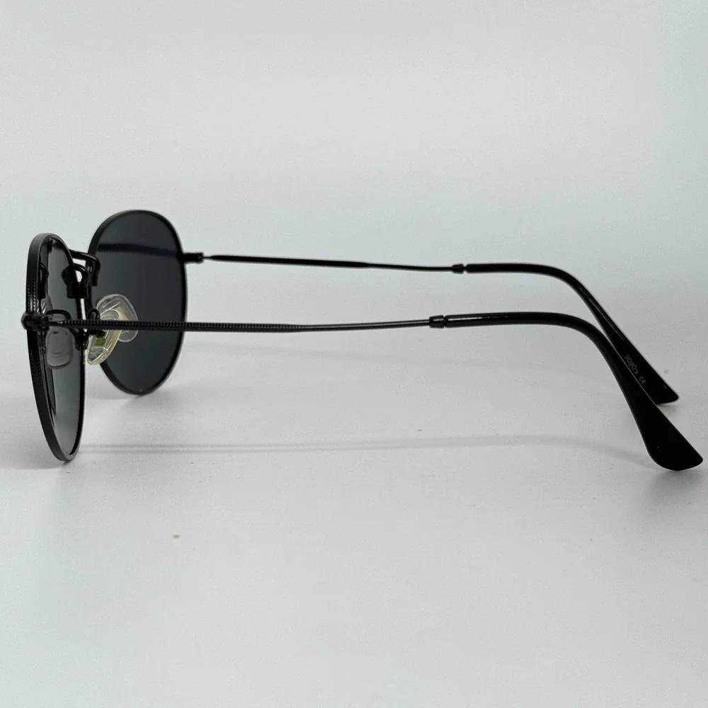 Sojos SJ1014 C12 Black Round‎ Sunglasses Retro Frame Grey Lens 51-21-149